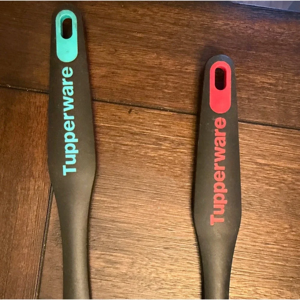 Tupperware Chef Series Spatula Turner Set Black Red Teal Slotted Kitchen Tools